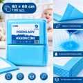 Podkłady higieniczne 60 × 60 cm, 100 szt. – 6-warstwowe maty chłonne