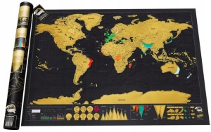 Duża mapa świata podróżnika do zdrapywania zdrapka