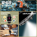 Smartwatch V17 wodoodporny latarka 100+ trybów zegarek sportowy
