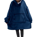 Ciepła bluza koc oversize xxl 2w1 gruba futrzak niebieska