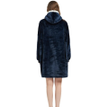 Ciepła bluza koc oversize xxl 2w1 gruba futrzak niebieska