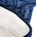 Ciepła bluza koc oversize xxl 2w1 gruba futrzak niebieska