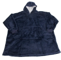 Ciepła bluza koc oversize xxl 2w1 gruba futrzak niebieska