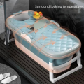 Składana wanna z rolką do masażu spa przenośna silikonowa