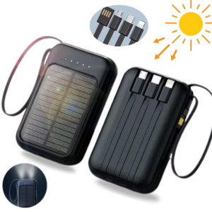 Solarny powerbank 4w1 z latarką LED 10000 mAh