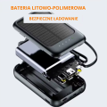 Solarny powerbank 4w1 z latarką LED 10000 mAh
