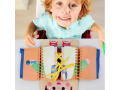 Edukacyjna Tablica na Guziki i Puzzle z Suwakiem MONTESSORI Nauka Ubierania dla Dzieci