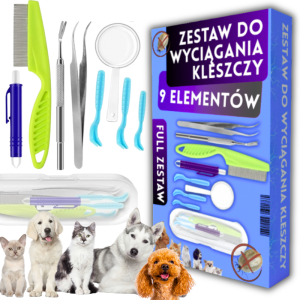 Kleszcze zestaw XXL do usuwania wyciągania kleszczy dla ludzi psa kota