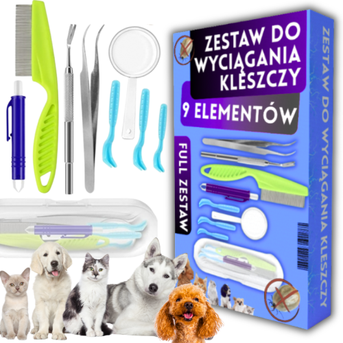 Kleszcze zestaw XXL do usuwania wyciągania kleszczy dla ludzi psa kota