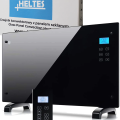 Elektryczny Grzejnik Konwektorowy Szklany 2000W Czarny Ścienny Heltes