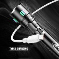 Latarka taktyczna mocna akumulatorowa LED z funkcją POWERBANK Zoom USB C