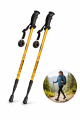 Kijki Trekkingowe Teleskopowe 135 cm Anti-Shock z Kompasem Złote Nordic Walking Góry