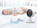 Niania elektroniczna kamera mikrofon na żywo tryb nocny lcd kołysanki alarm
