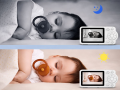 Niania elektroniczna kamera mikrofon na żywo tryb nocny lcd kołysanki alarm