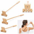 Drewniany masażer do pleców 2w1 – grabki i rolki | Naturalne drewno bukowe | 45 cm