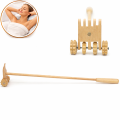 Drewniany masażer do pleców 2w1 – grabki i rolki | Naturalne drewno bukowe | 45 cm