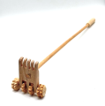 Drewniany masażer do pleców 2w1 – grabki i rolki | Naturalne drewno bukowe | 45 cm