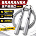 Skakanka SPEED PRO – stalowa, regulowana, aluminiowe uchwyty, łożyska | Crossfit & Fitness