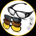 FootService Okulary do jazdy nocnej HD Vision 3w1 – antyodblaskowe, na okulary korekcyjne