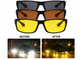 FootService Okulary do jazdy nocnej HD Vision 3w1 – antyodblaskowe, na okulary korekcyjne