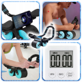 Roller trenażer mięśni brzucha z podpórką | kółko fitness ABS z timerem + mata treningowa