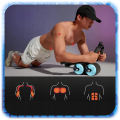 Roller trenażer mięśni brzucha z podpórką | kółko fitness ABS z timerem + mata treningowa