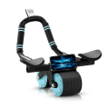 Roller trenażer mięśni brzucha z podpórką | kółko fitness ABS z timerem + mata treningowa