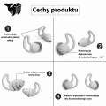 Zatyczki do Uszu Silikonowe z Etui – Białe, Wielorazowe, Redukcja Hałasu 31 dB