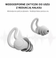 Zatyczki do Uszu Silikonowe z Etui – Białe, Wielorazowe, Redukcja Hałasu 31 dB