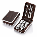 Komplet do Manicure Pedicure 9 el. Zestaw Kosmetyczny Stal Nierdzewna Etui Podróżne