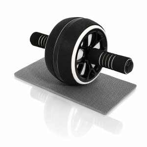 Wałek do ćwiczeń brzucha – kółko fitness roller z matą pod kolana