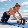Wałek do ćwiczeń brzucha – kółko fitness roller z matą pod kolana