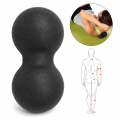 Podwójna piłeczka do masażu i rollowania mięśni 12 cm – czarna, bardzo twarda