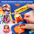 Tablica manipulacyjna Montessori – filcowa książeczka sensoryczna dla dzieci
