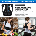 Korektor postawy z aluminiowym usztywnieniem rozmiar M 70–95 cm czarny