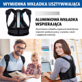 Korektor postawy z aluminiowym usztywnieniem rozmiar M 70–95 cm czarny
