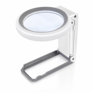 Lupa LED z podświetleniem 10×/30× – 18 diod, 3 barwy światła i podstawka