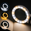 Lupa LED z podświetleniem 10×/30× – 18 diod, 3 barwy światła i podstawka