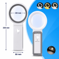 Lupa LED z podświetleniem 10×/30× – 18 diod, 3 barwy światła i podstawka