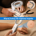 Lupa LED z podświetleniem 10×/30× – 18 diod, 3 barwy światła i podstawka