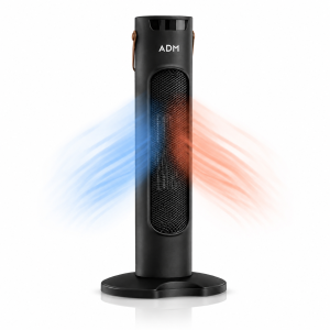 Wentylator z funkcją ogrzewania i chłodnego nawiewu 1500 W czarny LED z pilotem